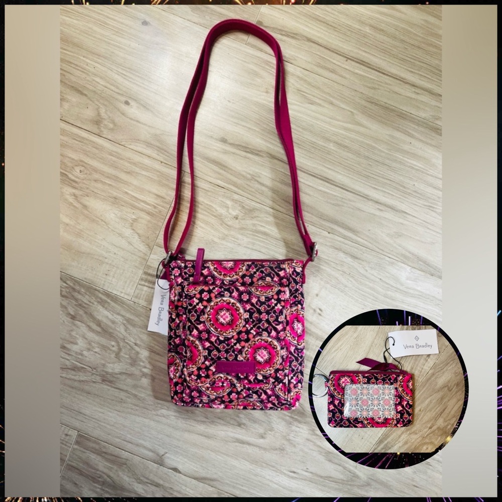New Vera Bradley Floral Pink Crossbody Bag and wallet